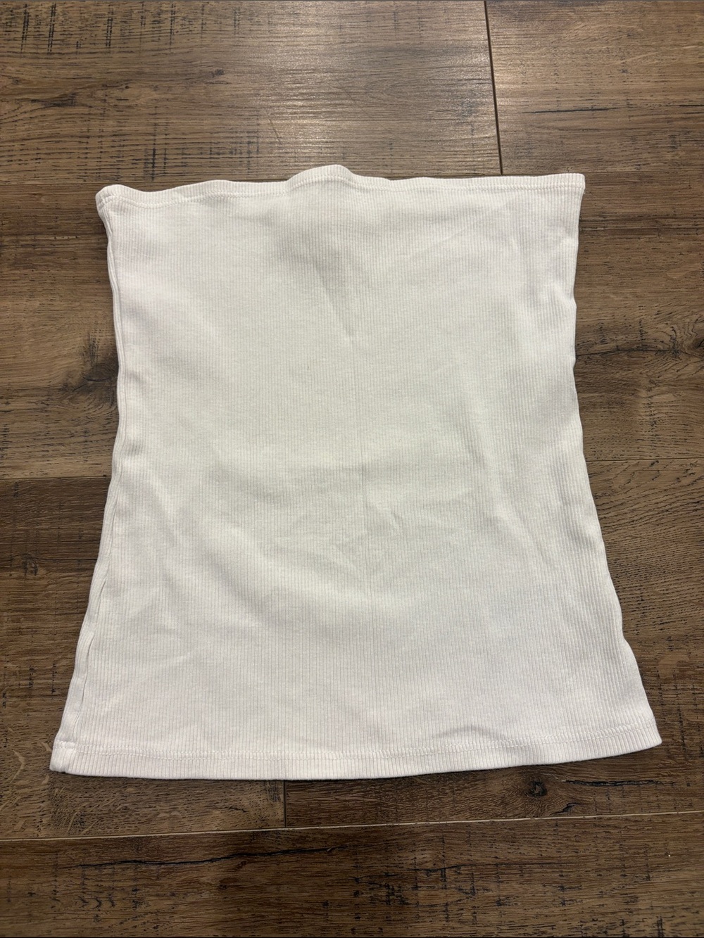 H&M Women's White Ribbed Strapless Tube Top